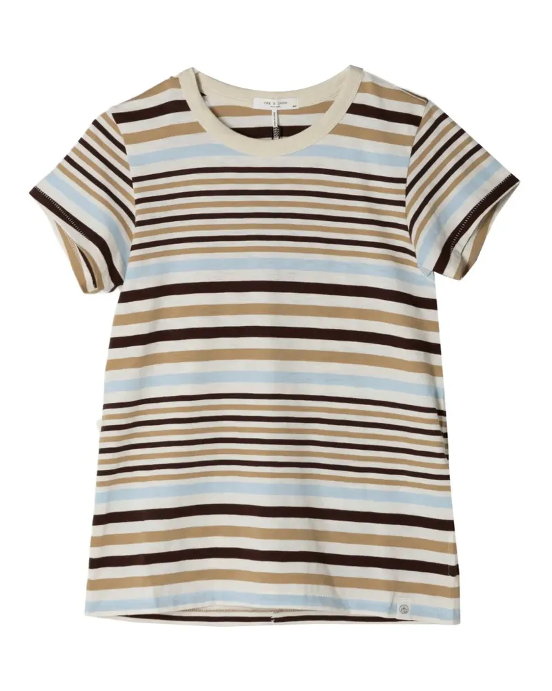 Rag & Bone Slub striped-pattern T-shirt - Weiß Weiß