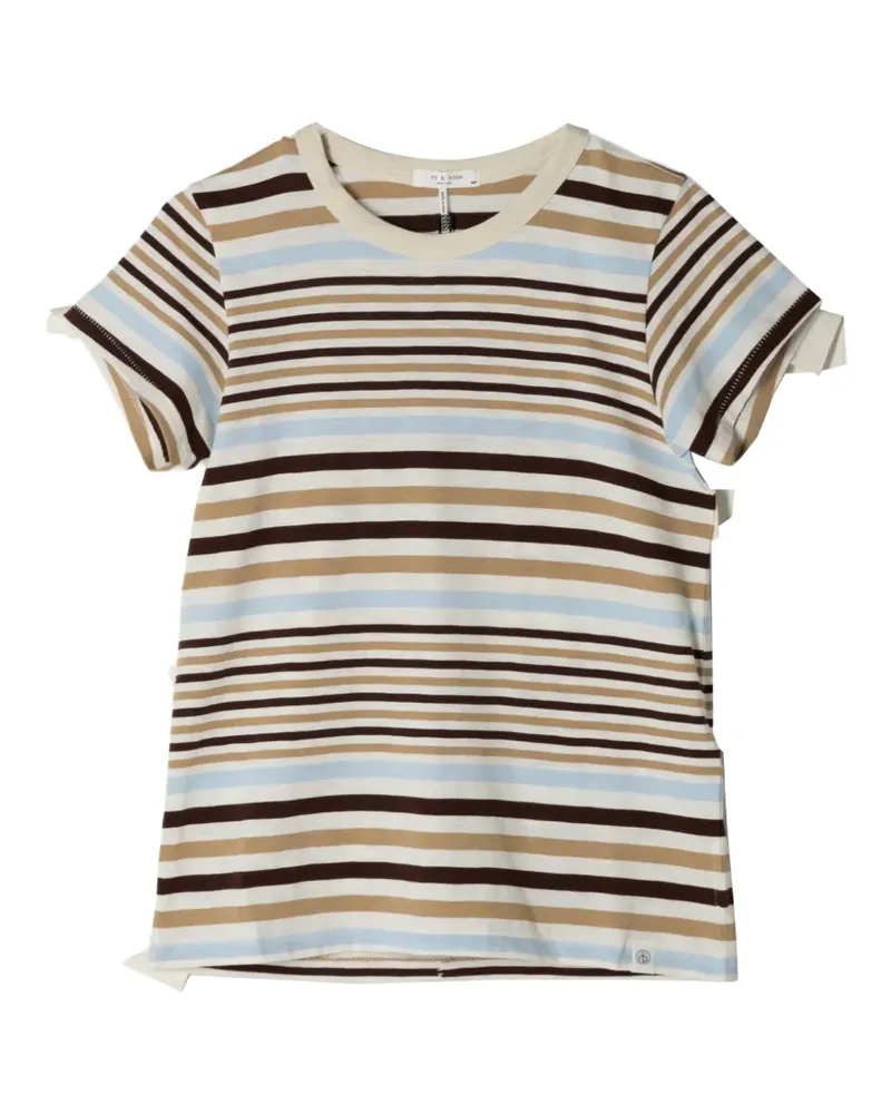 Rag & Bone Slub striped-pattern T-shirt - Weiß Weiß