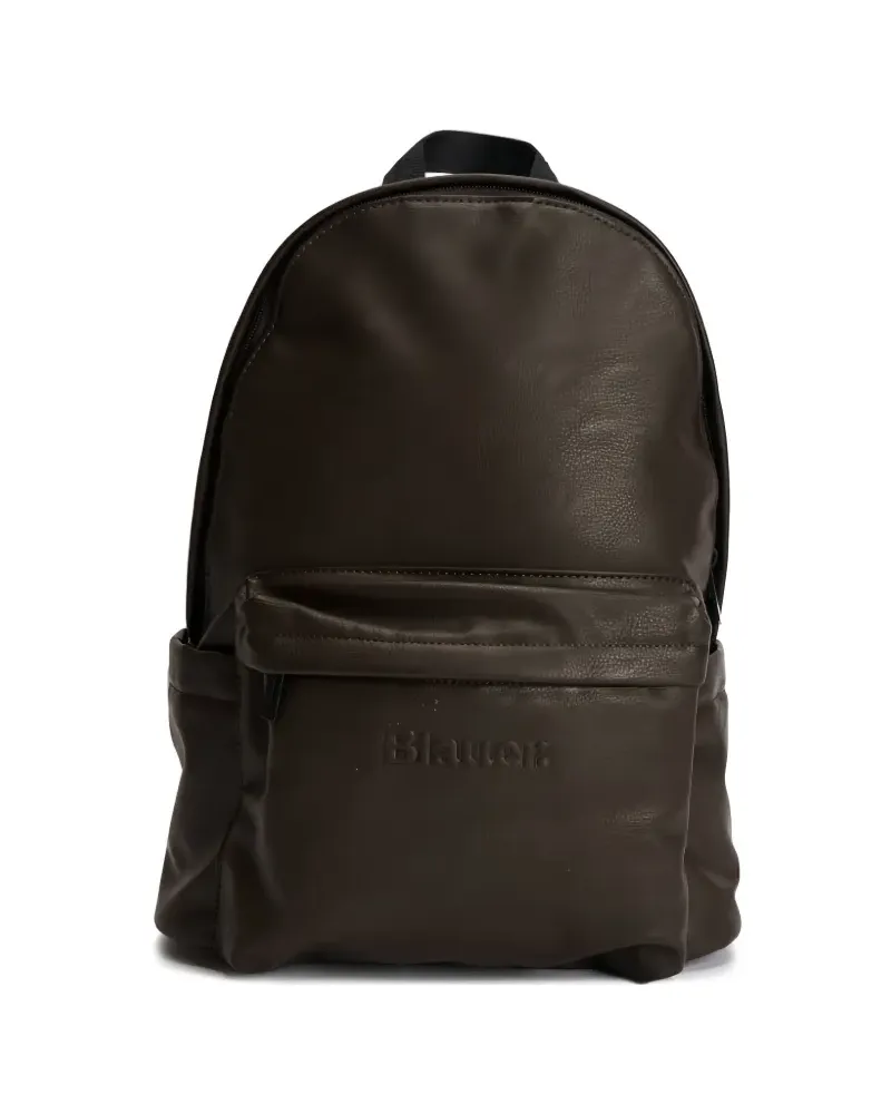 Blauer Rucksack mit Logo-Prägung - Braun Braun
