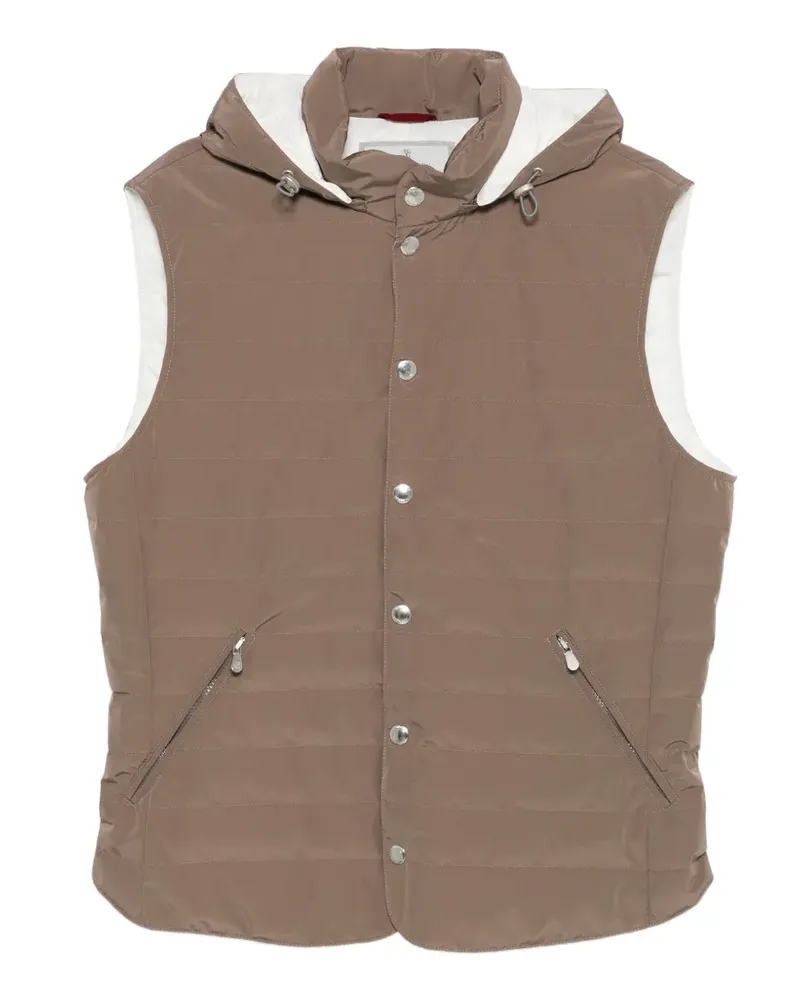 Brunello Cucinelli Gesteppte Kapuzenweste - Braun Braun