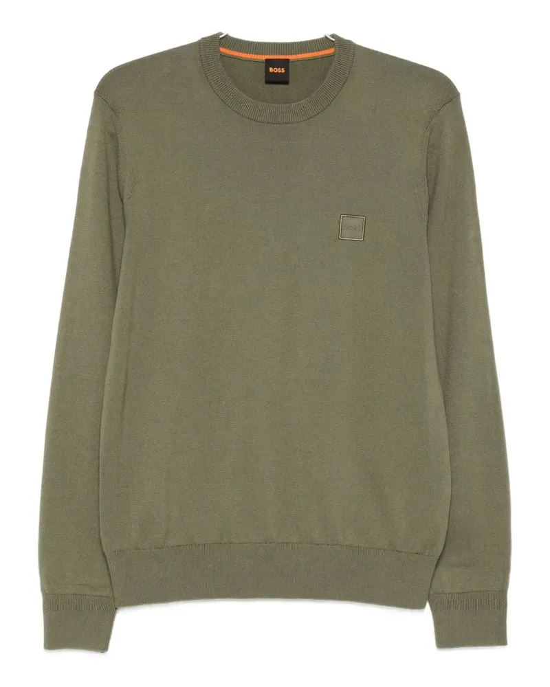 HUGO BOSS logo-print sweater - Grün Grün