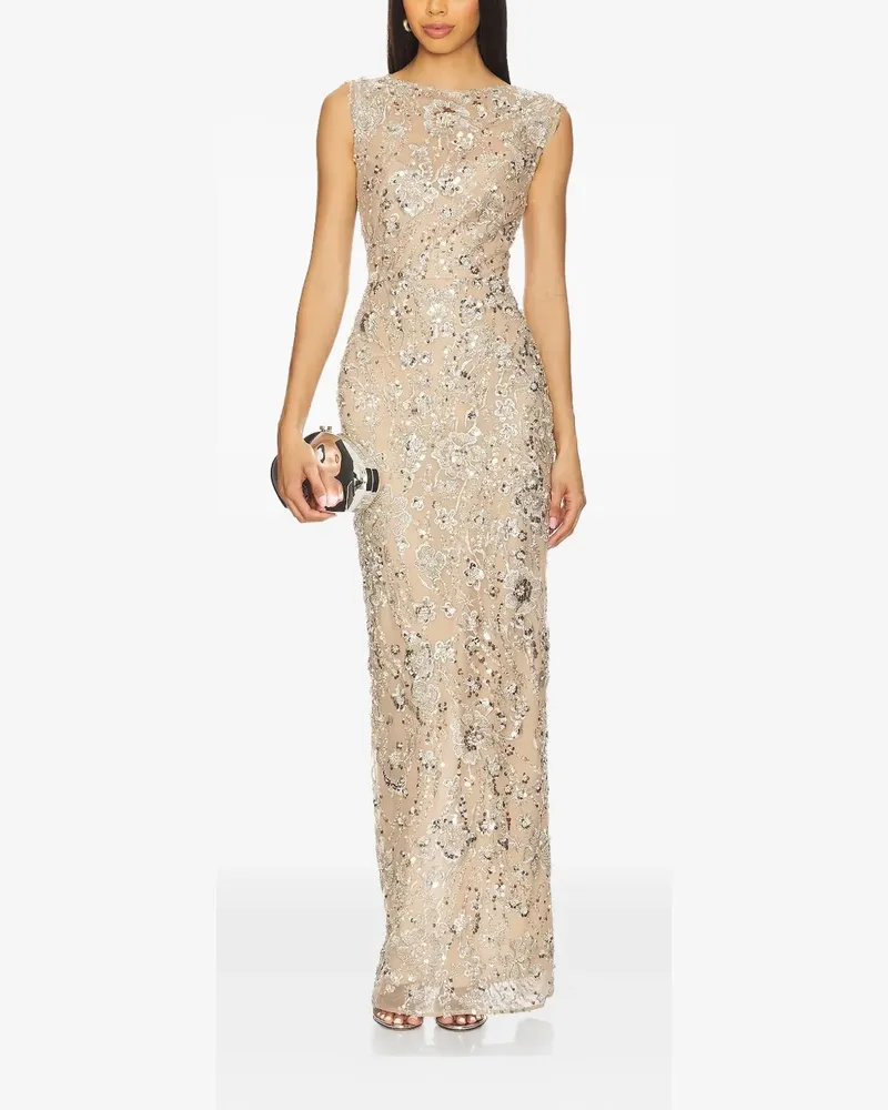 BRONX AND BANCO Violet sequin-embellished maxi dress - Nude Nude