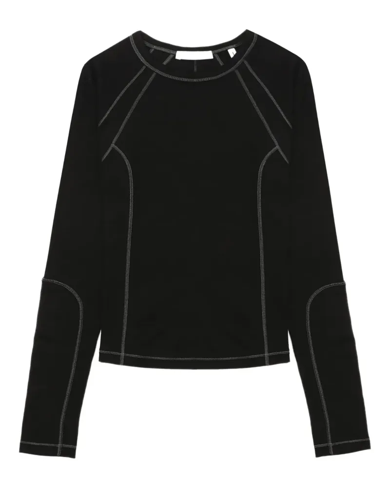 Helmut Lang Oberteil mit Ziernaht - Schwarz Schwarz