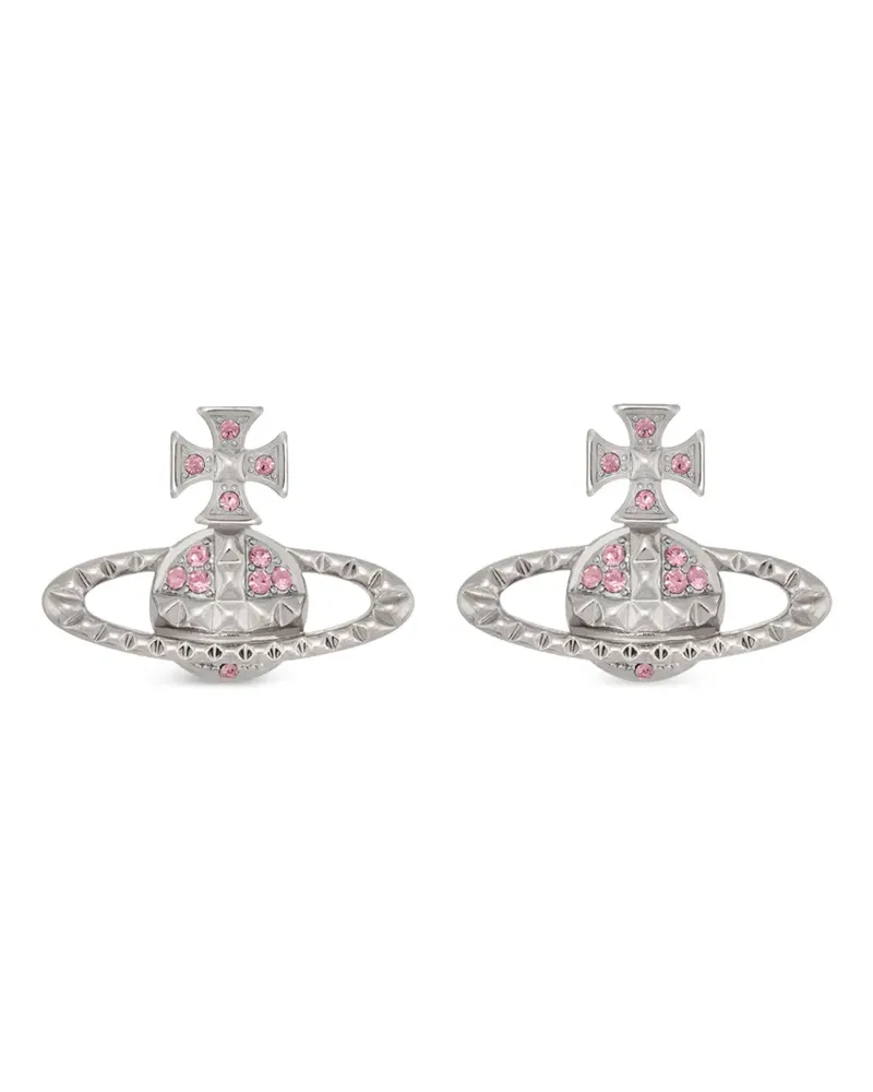 Vivienne Westwood Orb pink-stone earrings - Silber Silber