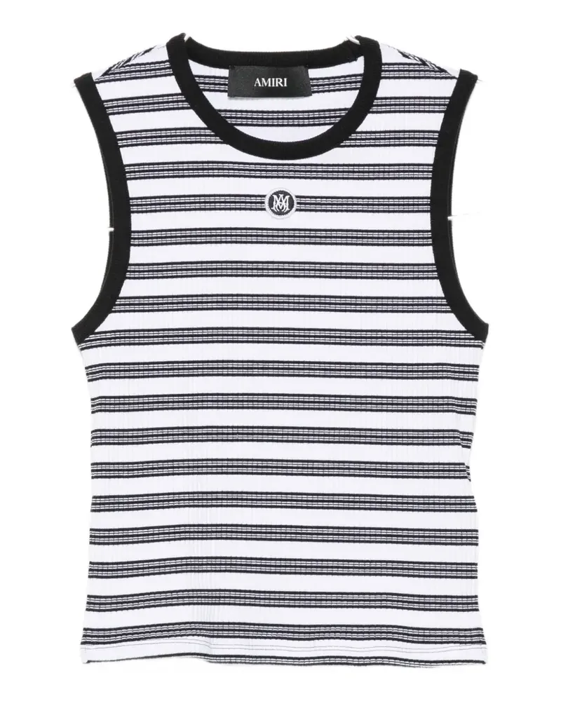 Amiri striped ribbed-knit tank top - Weiß Weiß
