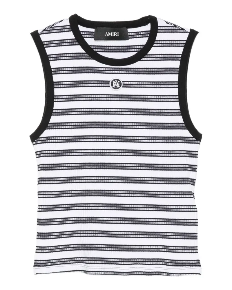 Amiri striped ribbed-knit tank top - Weiß Weiß