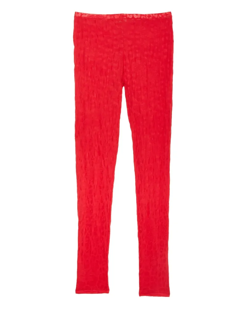 Fleur Du Mal Gemusterte Butter Leggings - Rot Rot