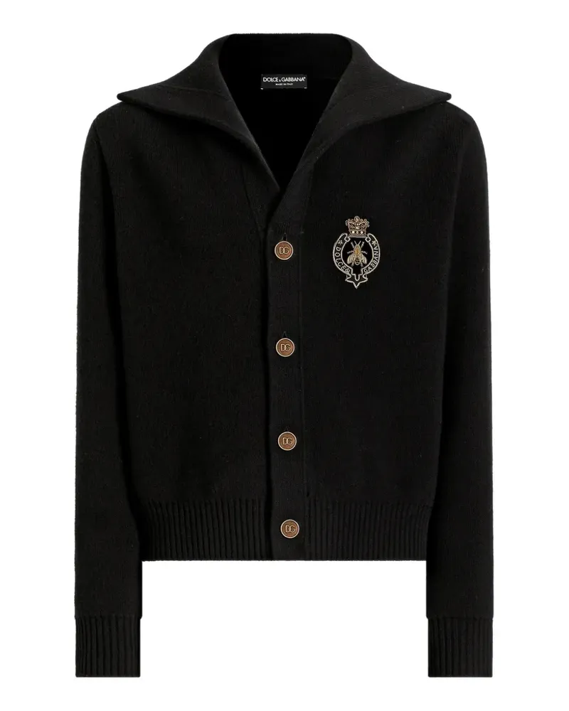 Dolce & Gabbana Cardigan aus Schurwolle mit Stickerei - Schwarz Schwarz