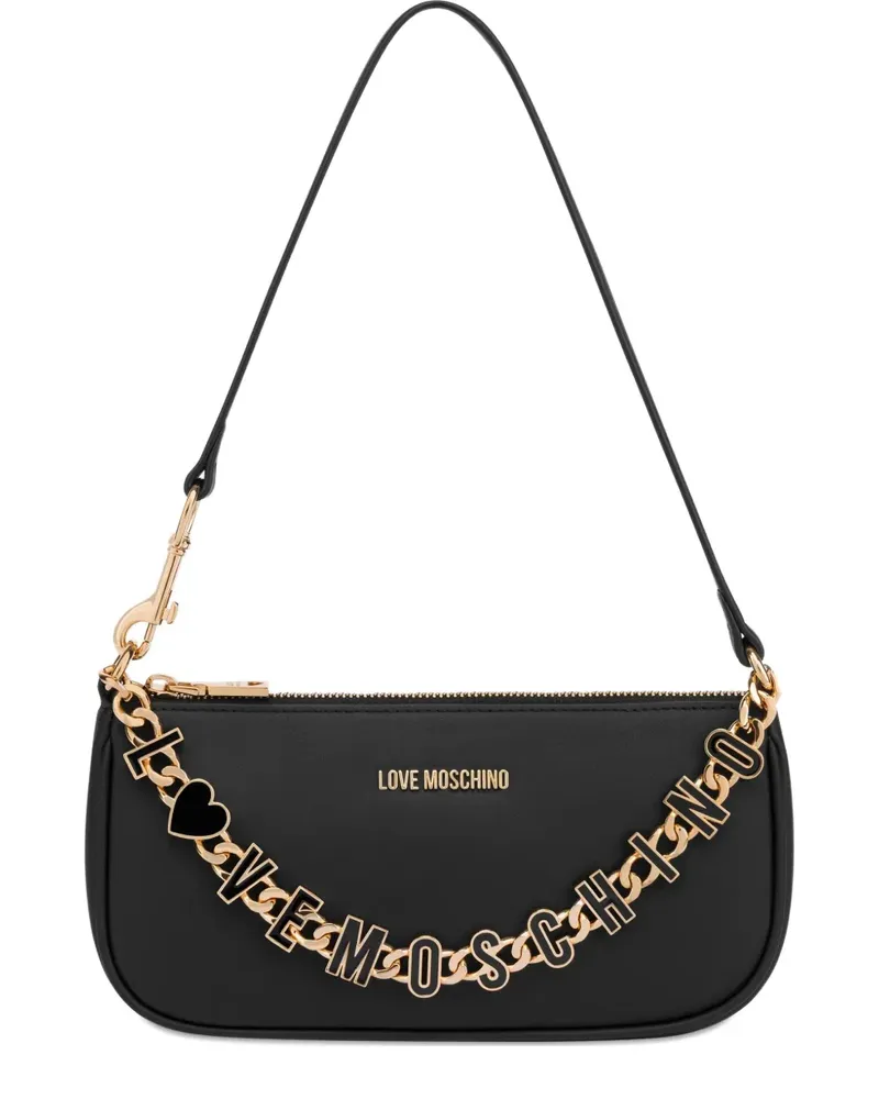 Moschino Schultertasche mit Logo - Schwarz Schwarz