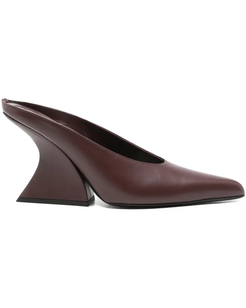 Thierry Mugler Spitze Mules mit Design-Absatz 100mm - Rot Rot