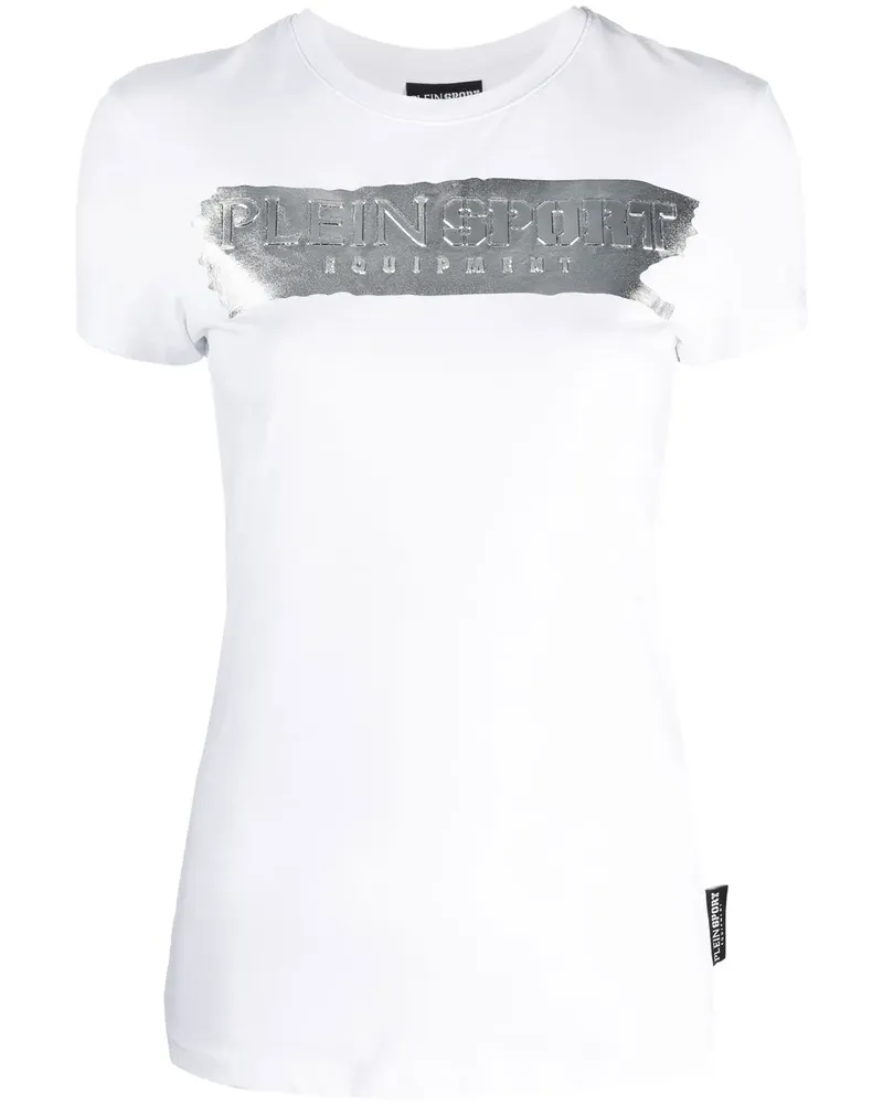 Philipp Plein T-Shirt mit Metallic-Logo-Print - Weiß Weiß