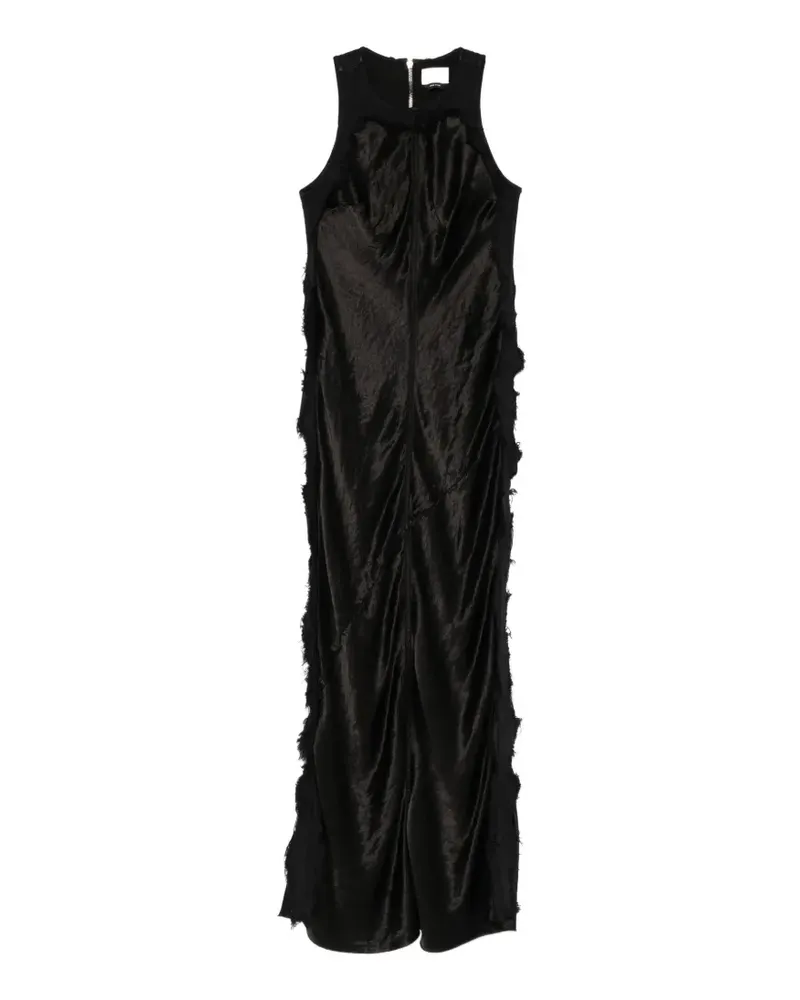 Haikure frayed midi dress - Schwarz Schwarz