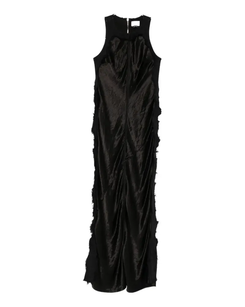 Haikure frayed midi dress - Schwarz Schwarz
