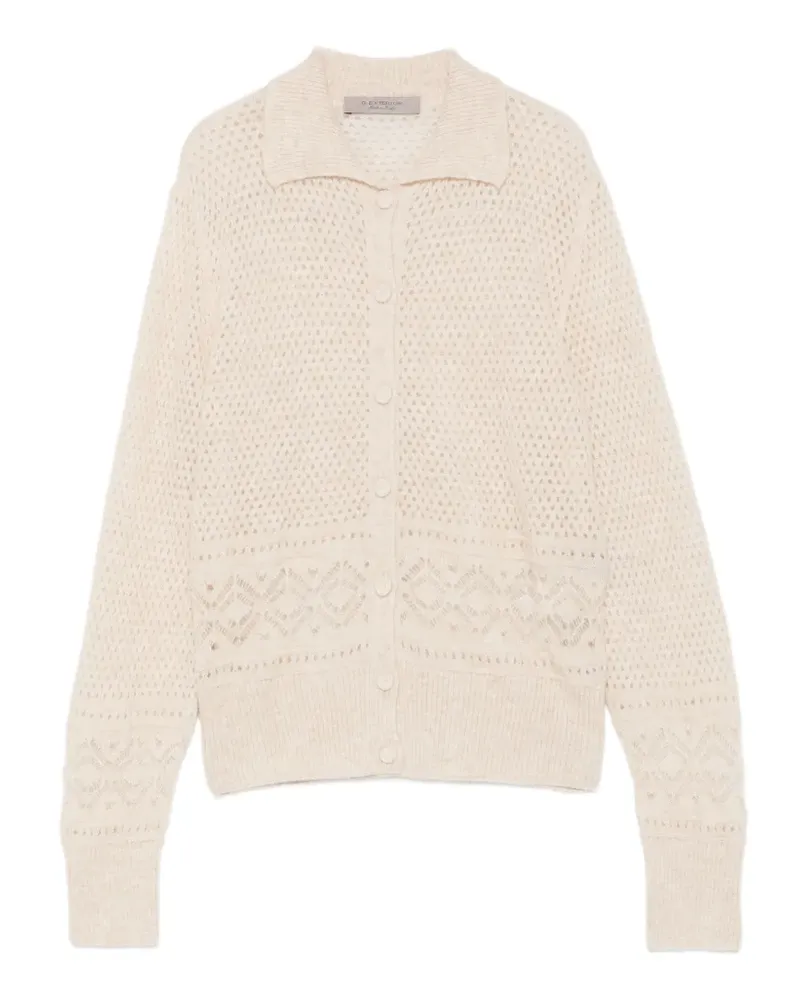D.EXTERIOR Cardigan aus Pointelle-Strick mit Umlegekragen - Nude Nude