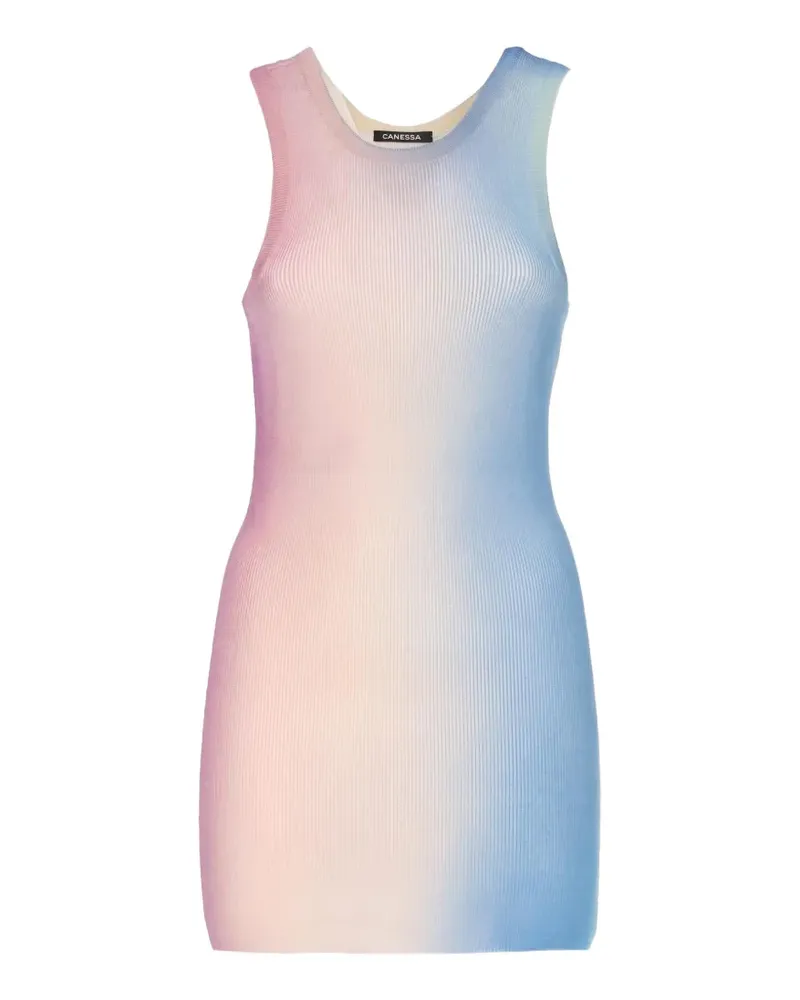 Canessa Zenda Minikleid aus geripptem Strick - Blau Blau