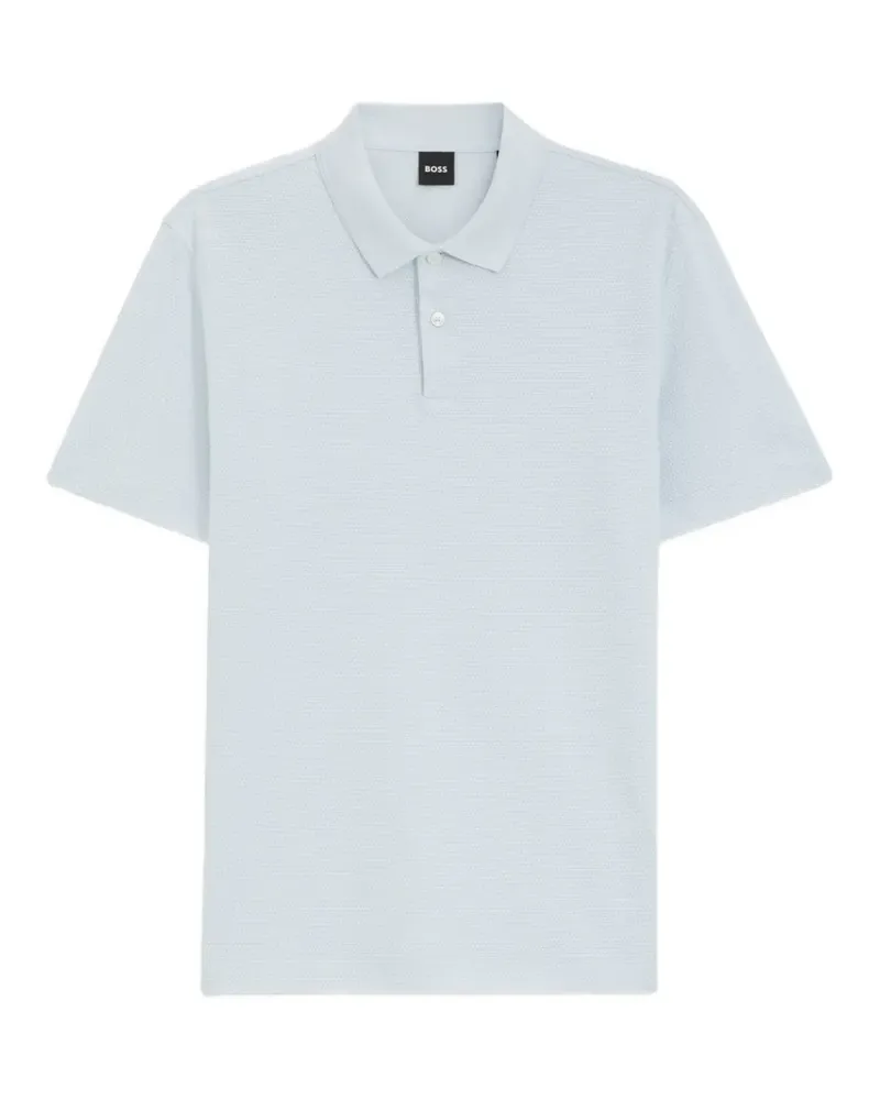 HUGO BOSS Poloshirt mit Jacquardmuster - Blau Blau