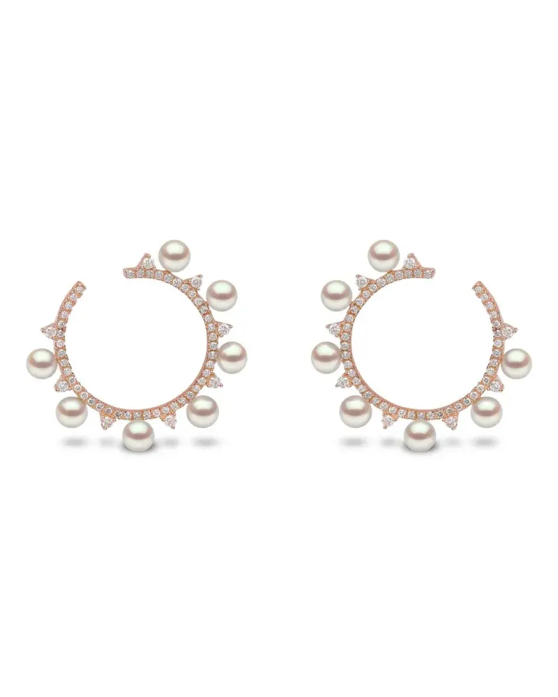 YOKO London pearl and diamond hoop earrings - Rosa Rosa