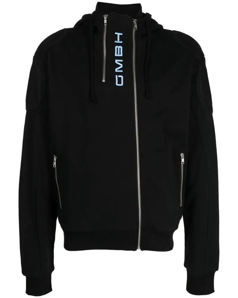 GmbH Kapuzenjacke mit Logo-Stickerei - Schwarz Schwarz