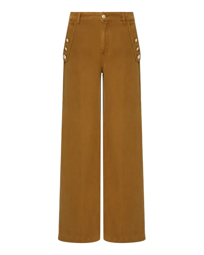 Liu Jo button-detail flared trousers - Braun Braun