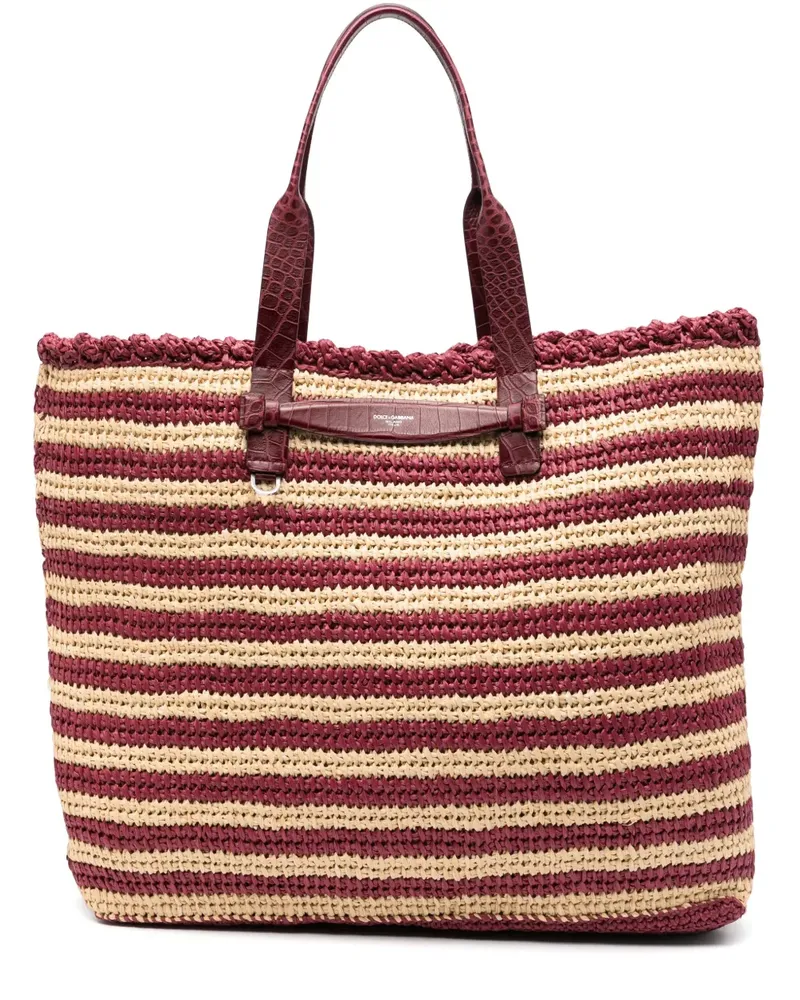 Dolce & Gabbana Gestreifte Tote Bag - Rot Rot