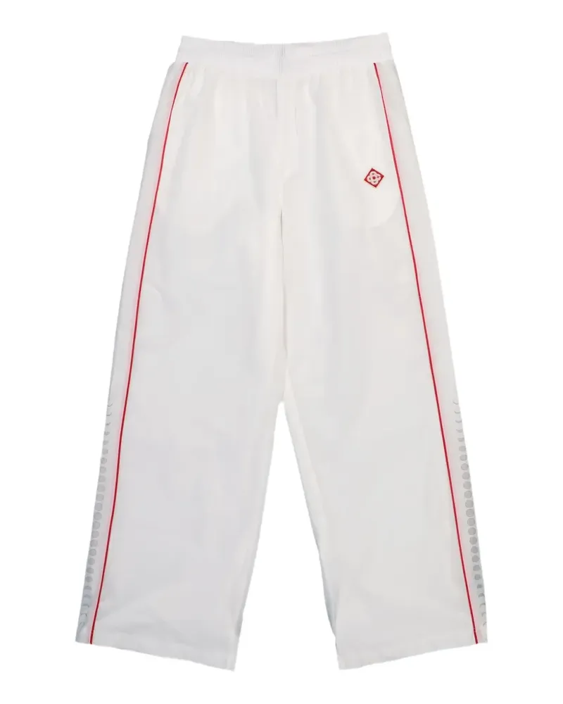 Casablanca Paris Gerade Ripstop-Hose mit reflektierendem Print - Weiß Weiß