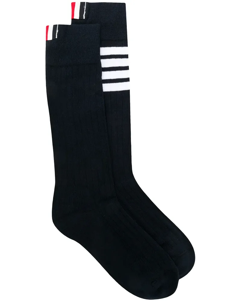 Thom Browne Socken mit Logo-Streifen - Blau Blau