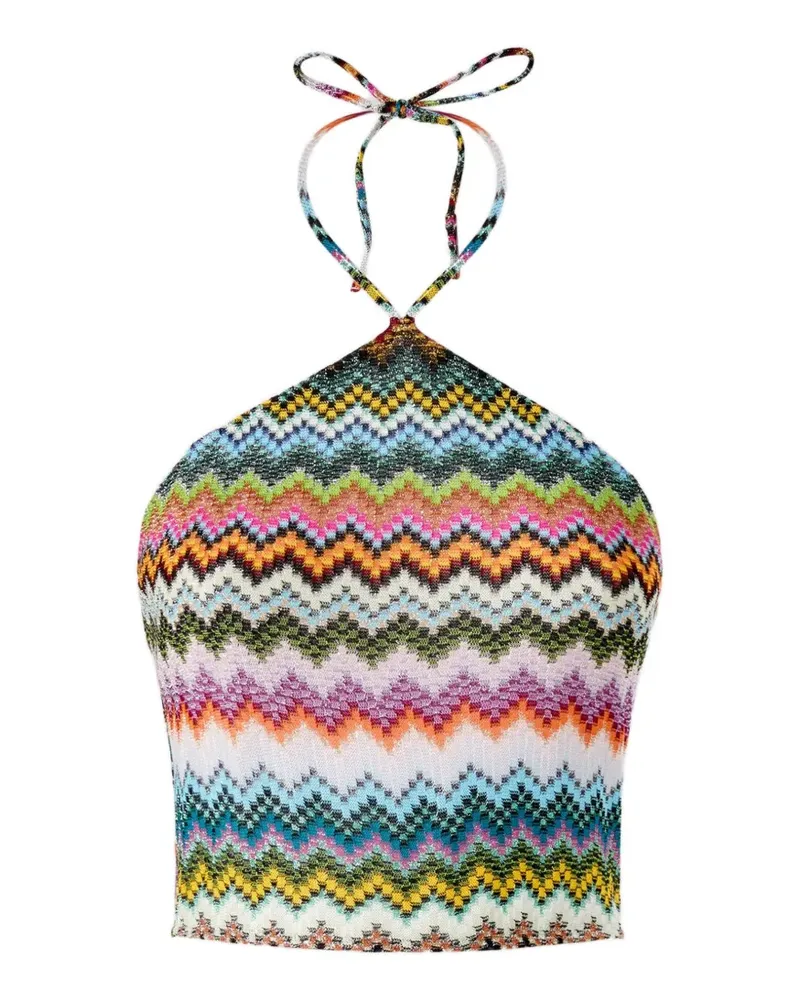 Missoni zigzag-pattern halter-neck top - Grün Grün