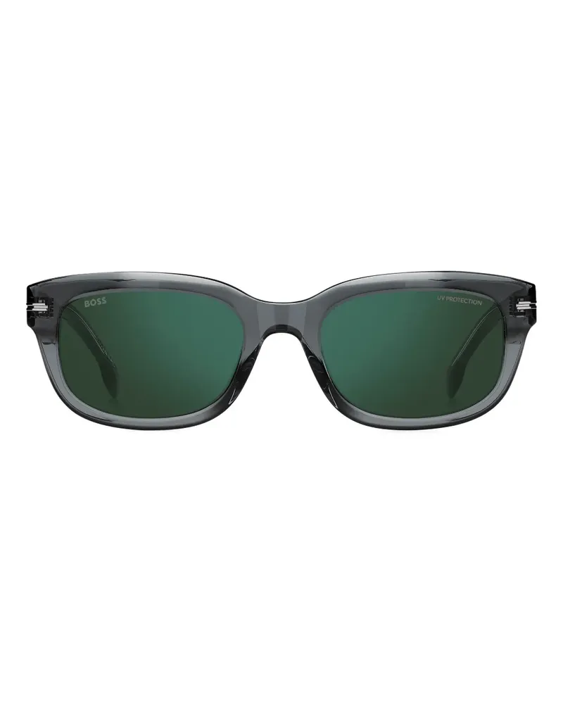 HUGO BOSS Sonnenbrille mit eckigem Gestell - Grau Grau
