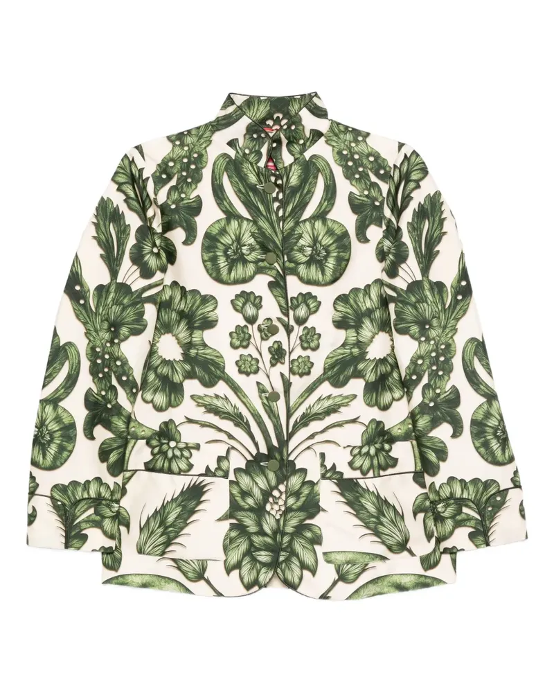 For Restless Sleepers Seidenhemd mit Blumen-Print - Grün Grün