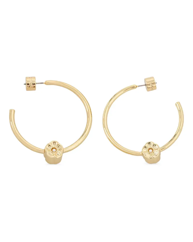 Coach Tea Rose hoop earrings - Gold Gold