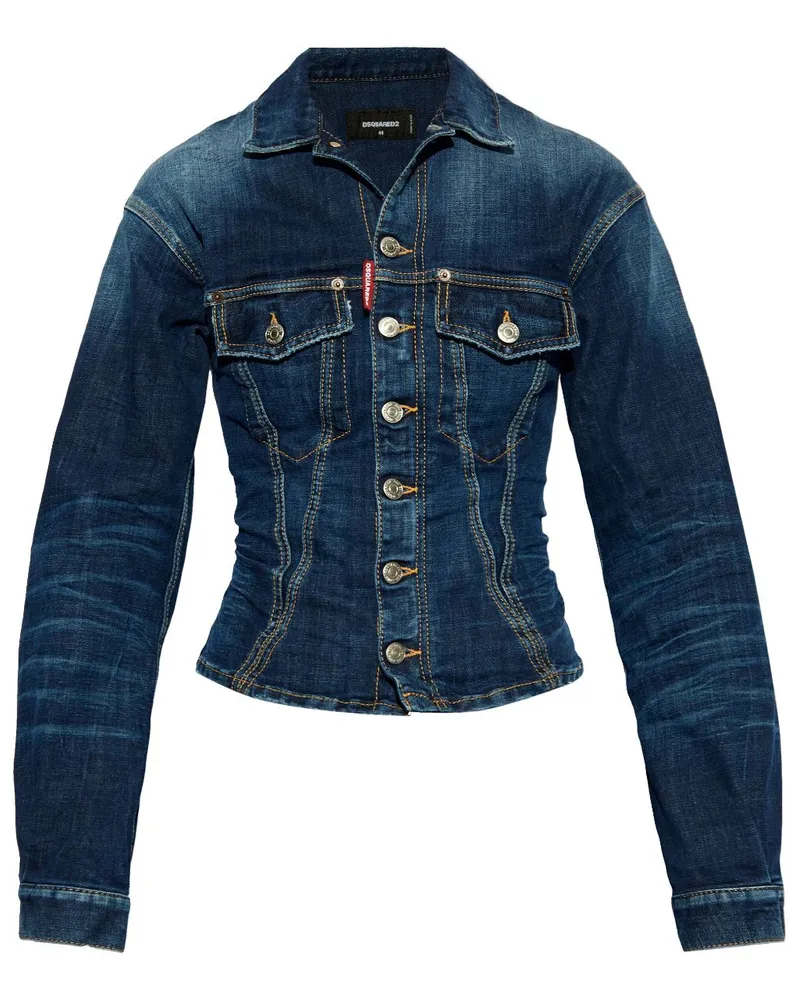 Dsquared2 Geknöpfte Jeansjacke Blau