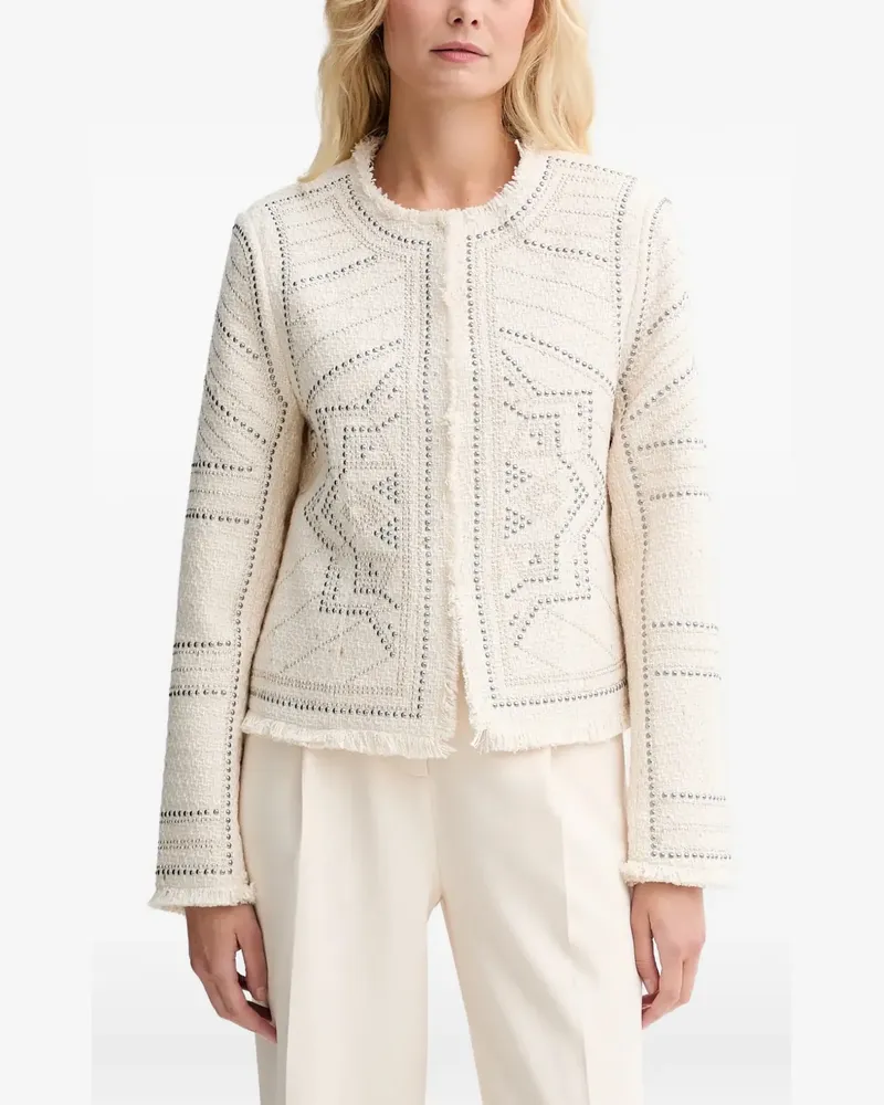 Morgan Verzierte Jacke mit Fransen - Nude Nude