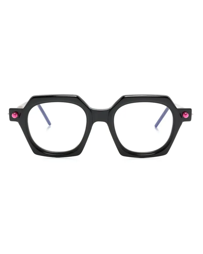 KUBORAUM Maske P10 Brille mit geometrischem Gestell - Schwarz Schwarz