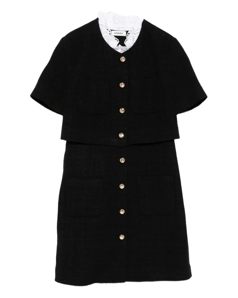 Sandro Minikleid mit Knopfdetail - Schwarz Schwarz