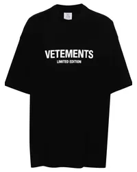 VETEMENTS T-Shirt mit Logo-Print Schwarz