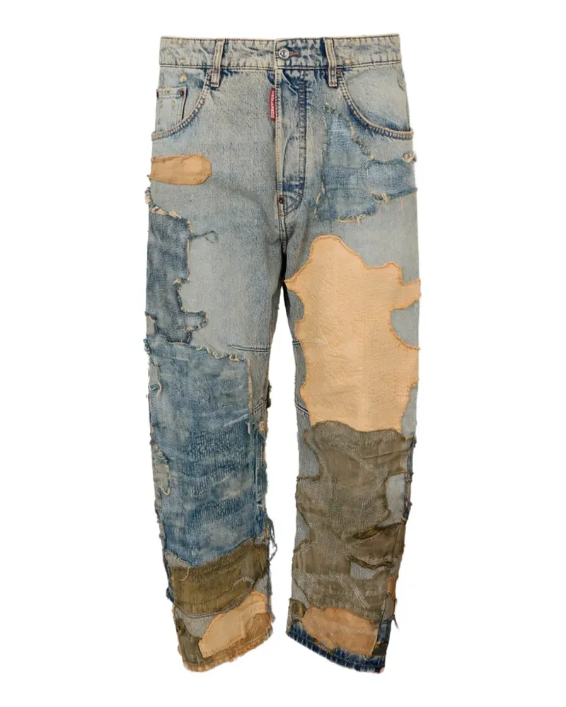 Dsquared2 Kawaii Jeans in Sand Camo - Blau Blau