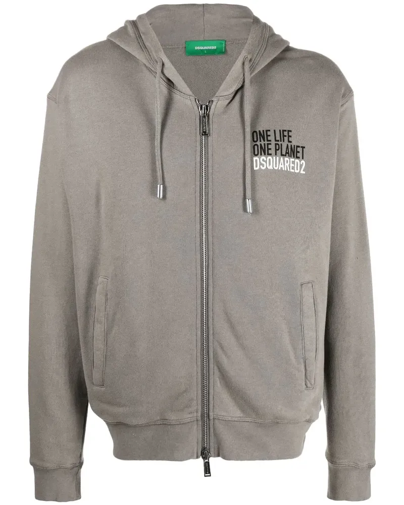 Dsquared2 Kapuzenjacke mit Logo-Print - Grau Grau