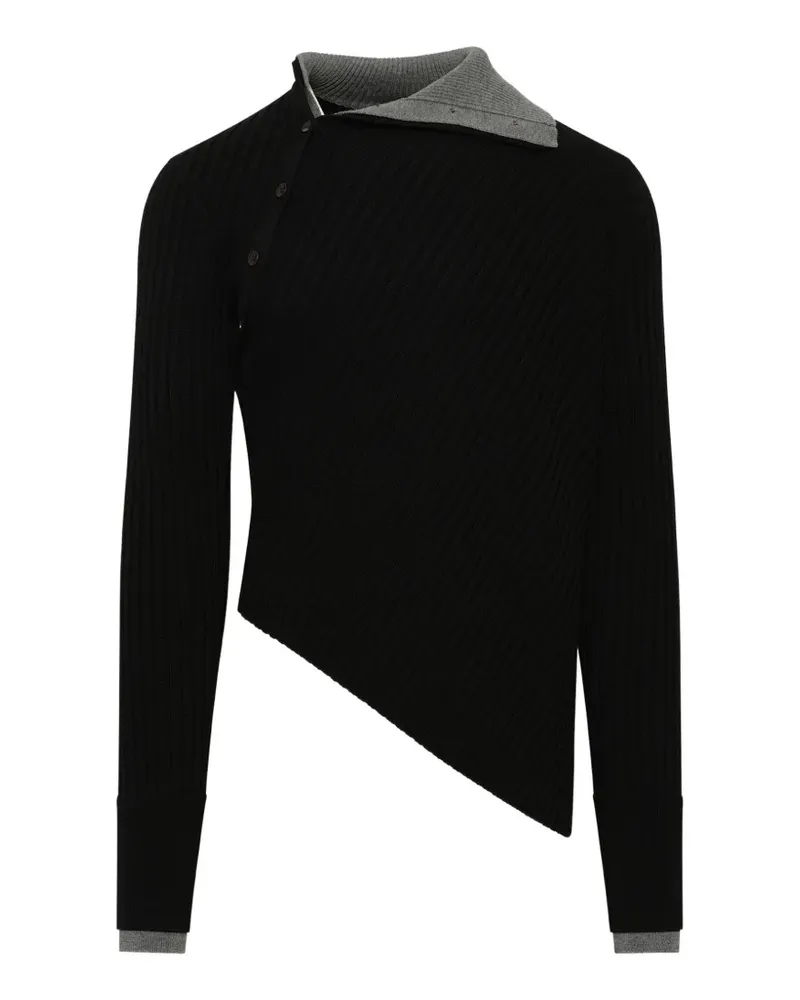 Egonlab asymmetrical ribbed-knit sweater - Schwarz Schwarz