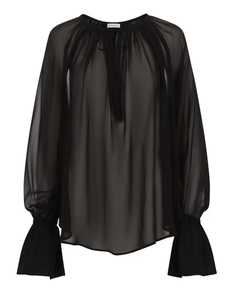 Nina Ricci Bluse mit Sheer-Effekt - Schwarz Schwarz