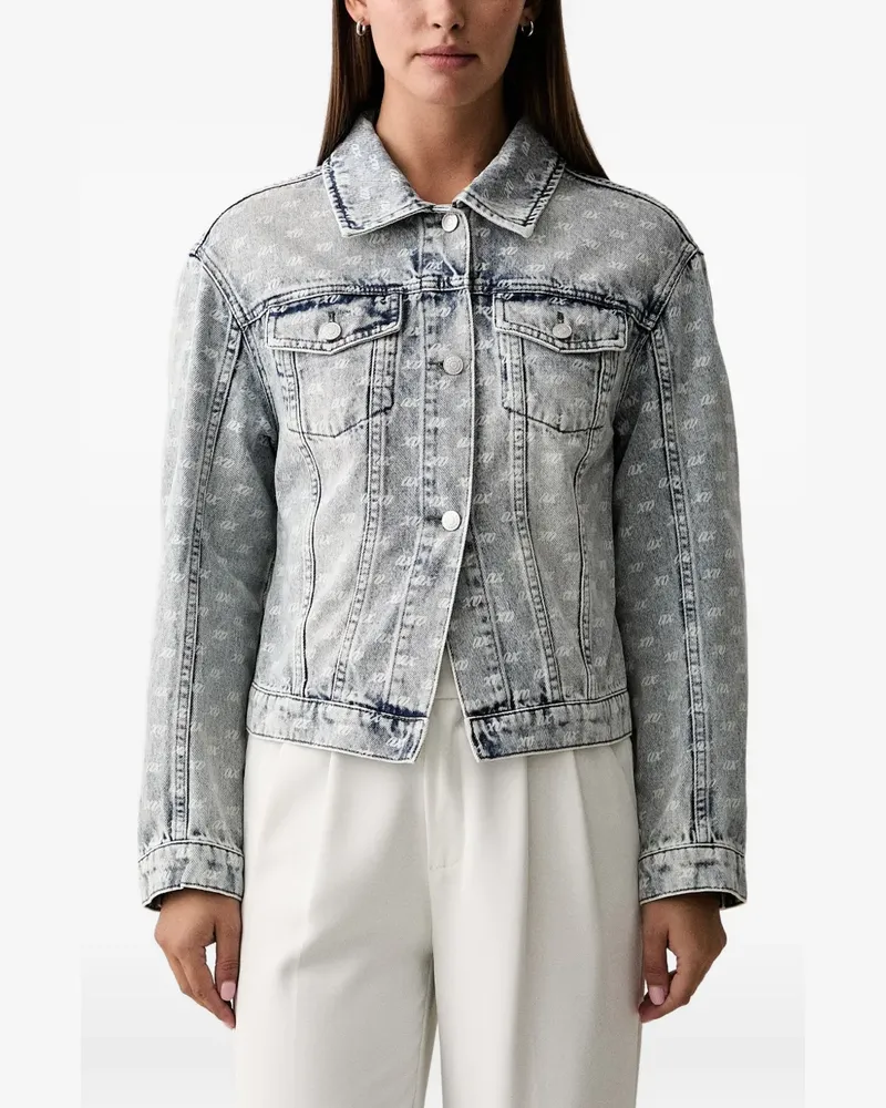 Armani Exchange logo-print denim jacket - Blau Blau