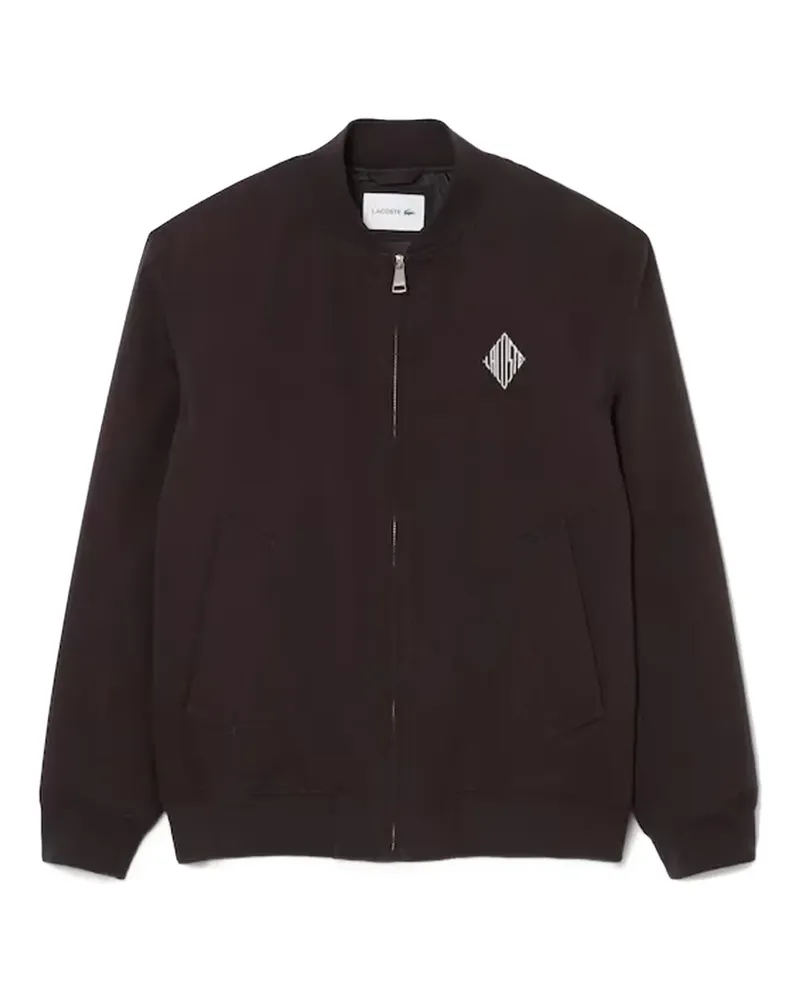 Lacoste logo-patch bomber jacket - Braun Braun