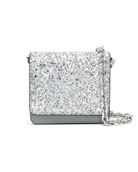 Maison Margiela Micro Portemonnaie mit Glitter-Optik Grau