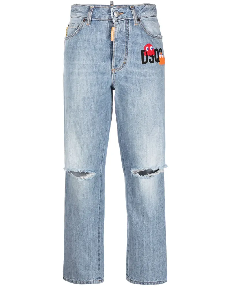 Dsquared2 Cropped-Jeans im Distressed-Look - Blau Blau