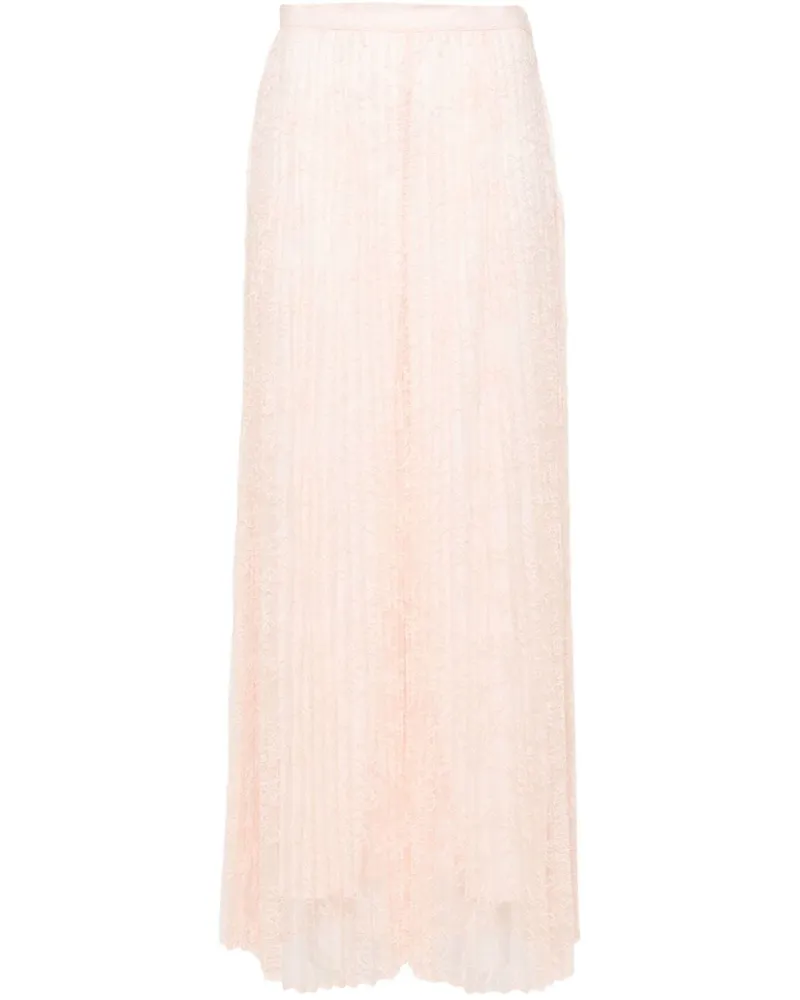 Twin-Set Plissierte Palazzohose aus Spitze - Rosa Rosa