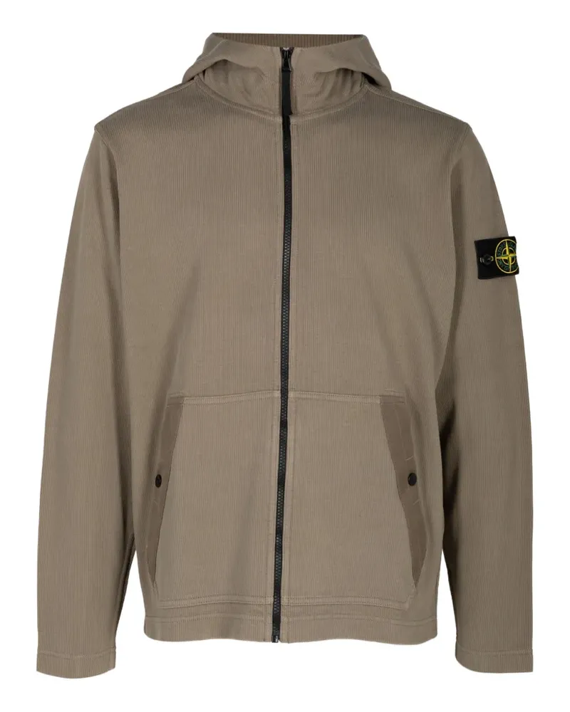 Stone Island 6100020 Interlock Kapuzenjacke aus Bio-Baumwolle mit regulärer Passform und Taschen - Nude Nude