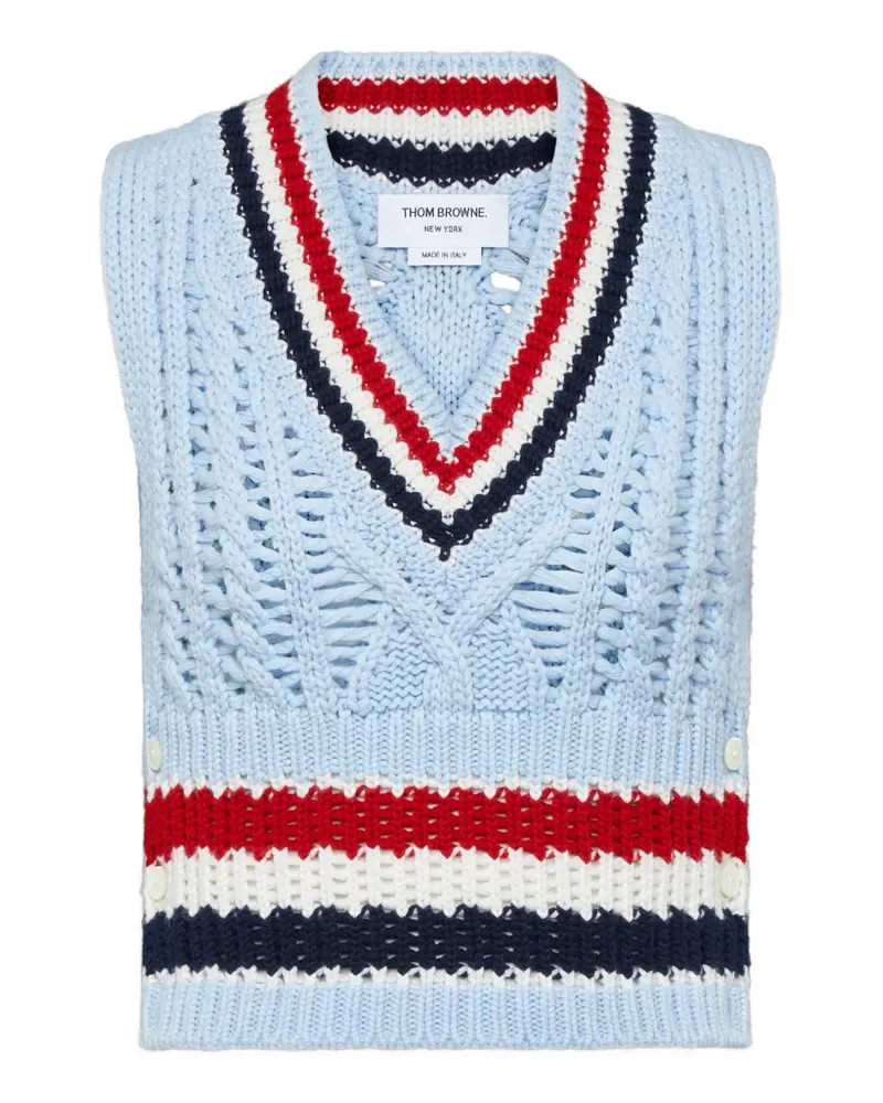 Thom Browne knitted vest - Blau Blau
