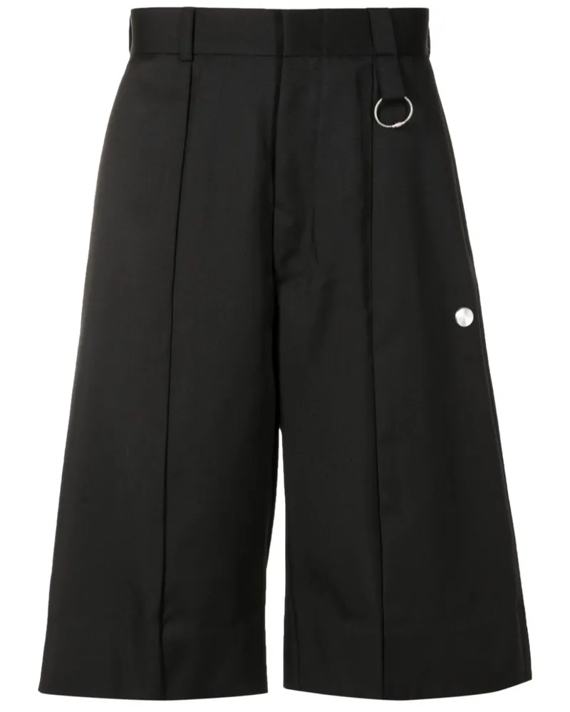 Pace Schurwoll-Shorts mit Logo-Schild - Schwarz Schwarz