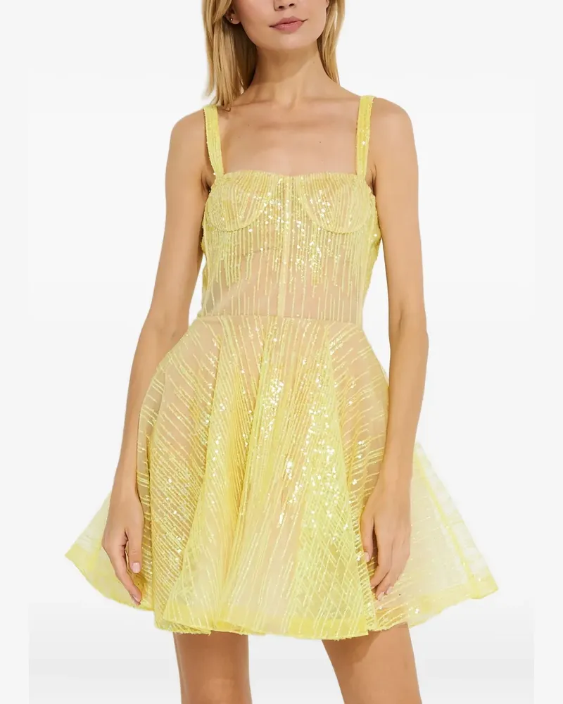 BRONX AND BANCO Mademouselle sequin-embellished mini dress - Gelb Gelb