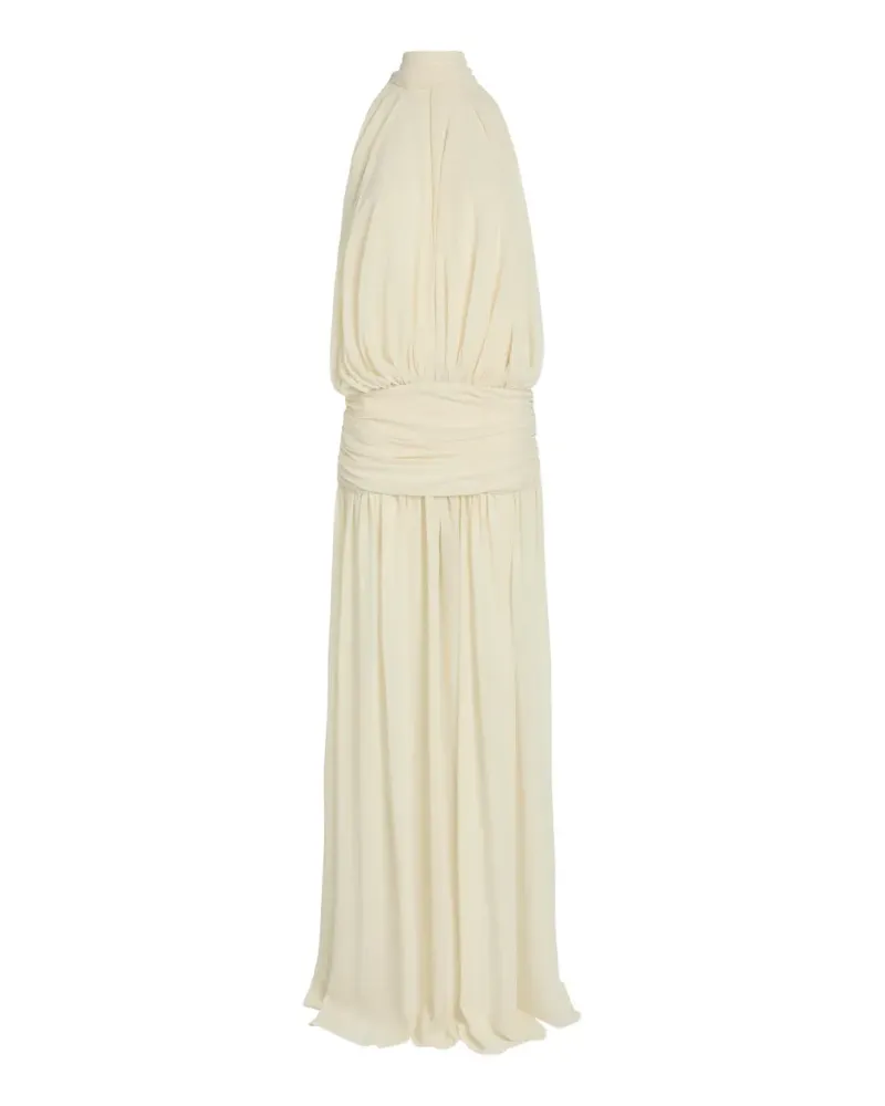 De La Vali Cruz halterneck ruched maxi dress - Nude Nude