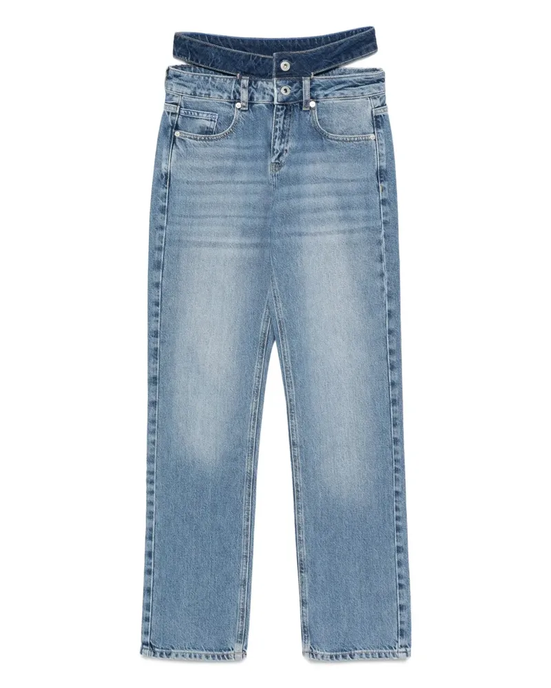 Karl Lagerfeld Straight-Leg-Jeans mit Seitenschliff - Blau Blau